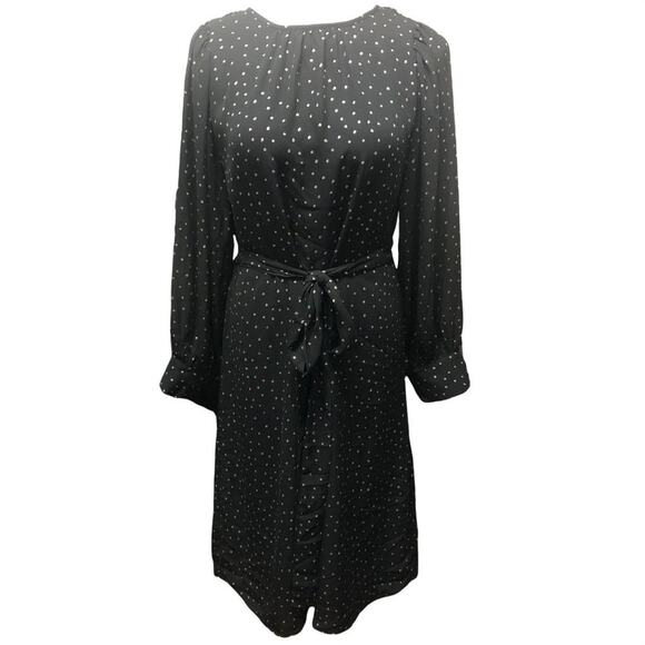 NWT See U Soon open back gold glitter polka dot long sleeve dress Small - Picture 1 of 7